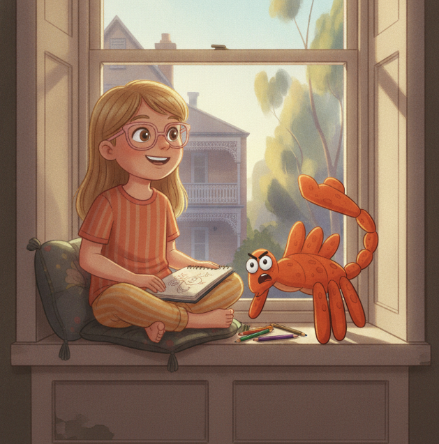Fully painted book illustration based on the drawing